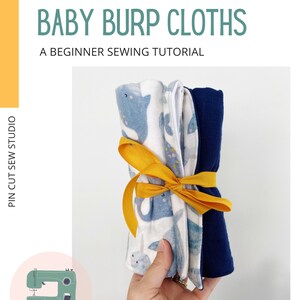 Baby Burp Cloth Sewing Pattern, PDF Printable Download Tutorial || Easy ...