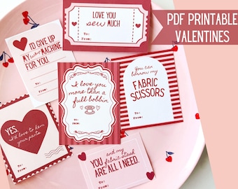 Funny Sewing Valentines, Printable PDF