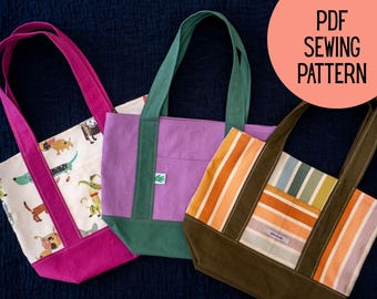 Classic Mini Tote Sewing Tutorial (PDF Download)