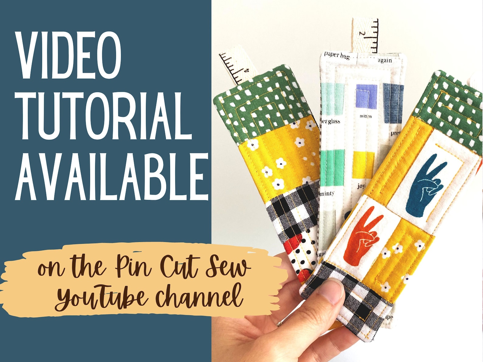 Quilted Bookmarks PDF Sewing Pattern DIY Reader Gifts Etsy Canada