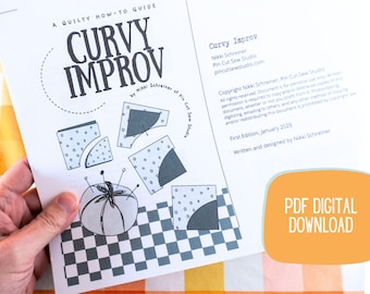 Curvy Improv Quilt Block Booklet, Digital Version, Quilting Zine (PDF Download)