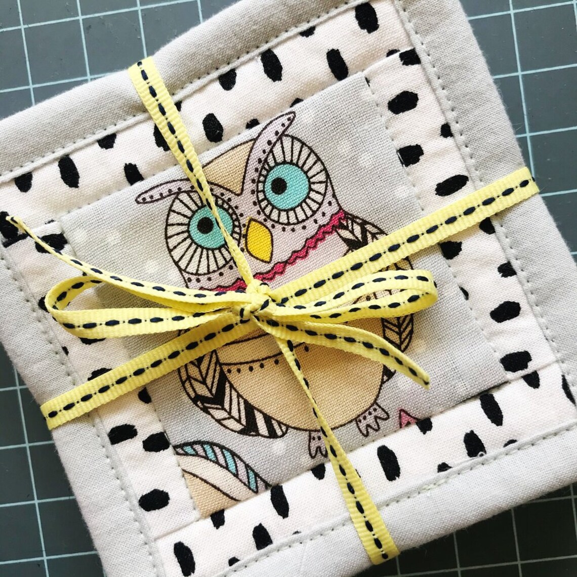 PDF Pattern Quilted Fabric Coasters Sewing Pattern PDF Etsy