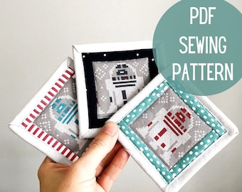 Patrón de costura para posavasos de tela acolchada (Descargar PDF)