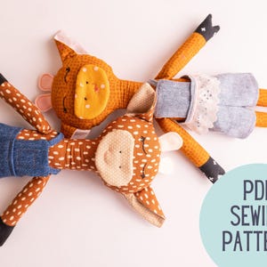 Giraffe Stoffpuppe Schnittmuster mit veränderbarer Kleidung (PDF Download)