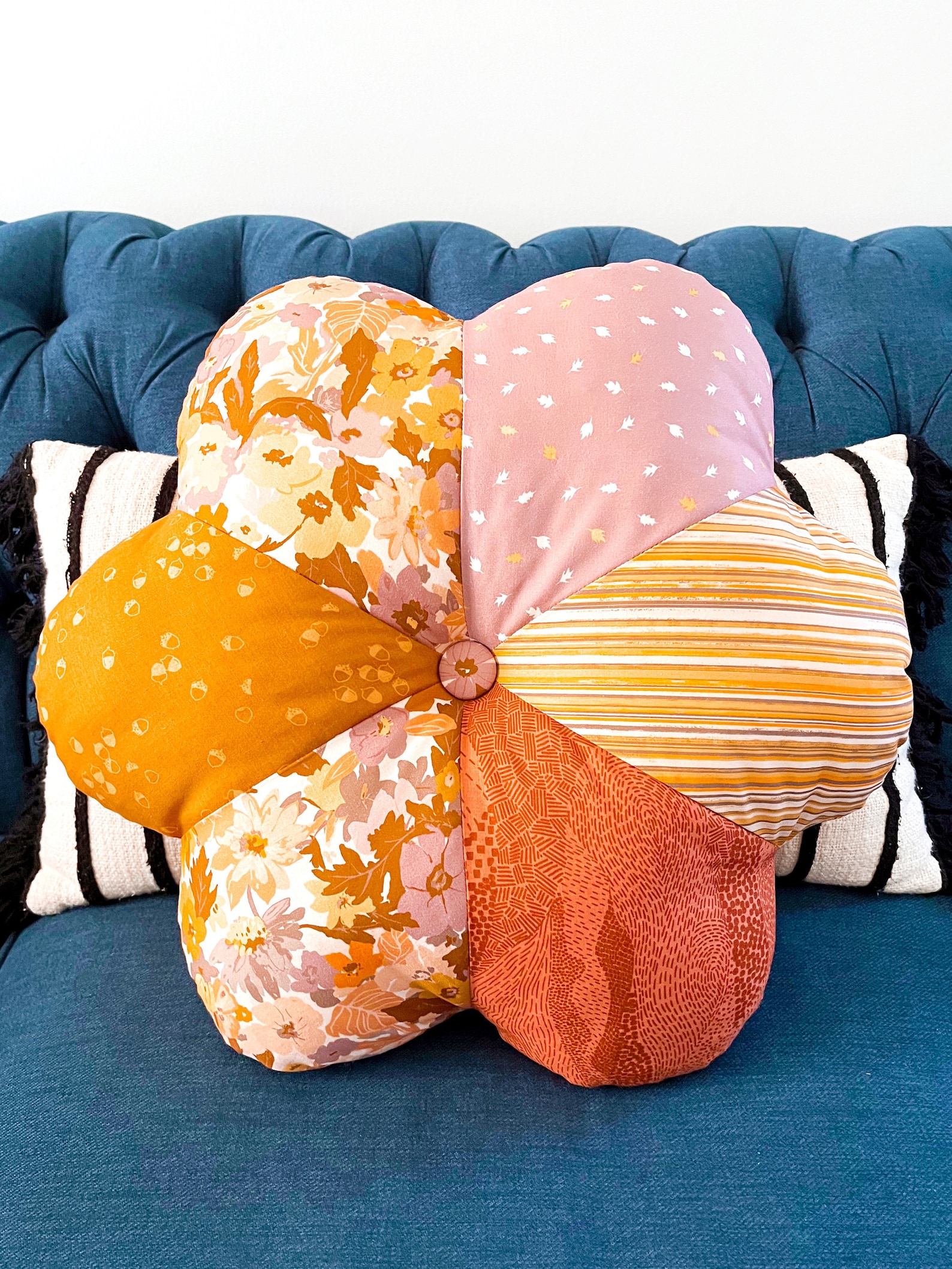 Flower Pillow PDF Sewing Pattern, Instant Digital Download, Home Decor