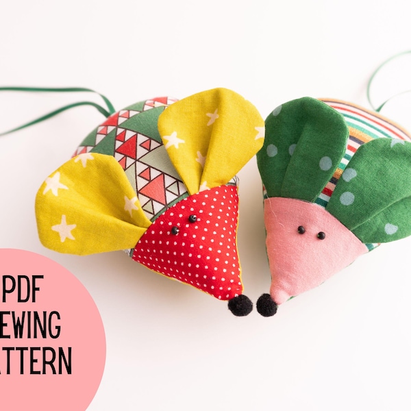Mouse Ornament Sewing Pattern, Christmas Mice (PDF Download)