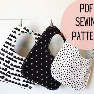 Baby Bib Sewing Pattern, PDF printable download tutorial || Easy handmade DIY baby shower gift, reversible, any size baby or toddler