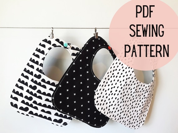 Baby Bib Sewing Pattern, PDF Printable Download Tutorial Easy