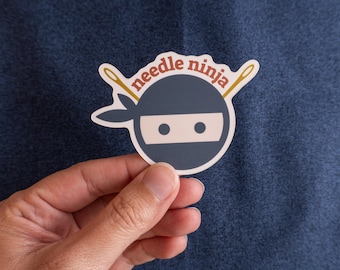 Needle Ninja Vinyl Sticker: Funny Sewing Art Decal