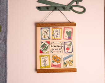 Sewing Seeds Art Print: Sewing Room Decor (8x10)