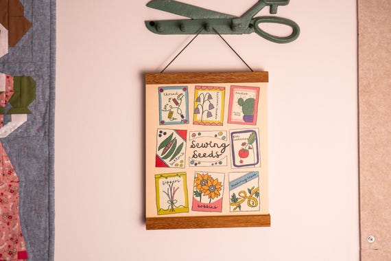 Sewing Seeds Art Print: Sewing Room Decor (8x10)