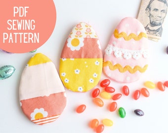 Reusable Fabric Easter Egg PDF Sewing Pattern, DIY Fillable Egg Tutorial, Sustainable Easter Decor, Instant Digital Download by Pin Cut Sew