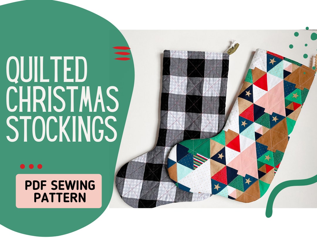 Quilted Christmas Stocking Sewing Pattern (PDF Download) - Etsy