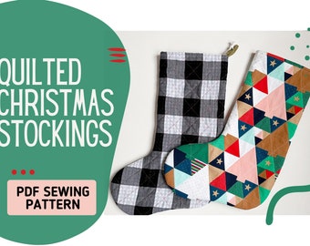 Quilted Christmas Stocking Sewing Pattern (PDF Download)