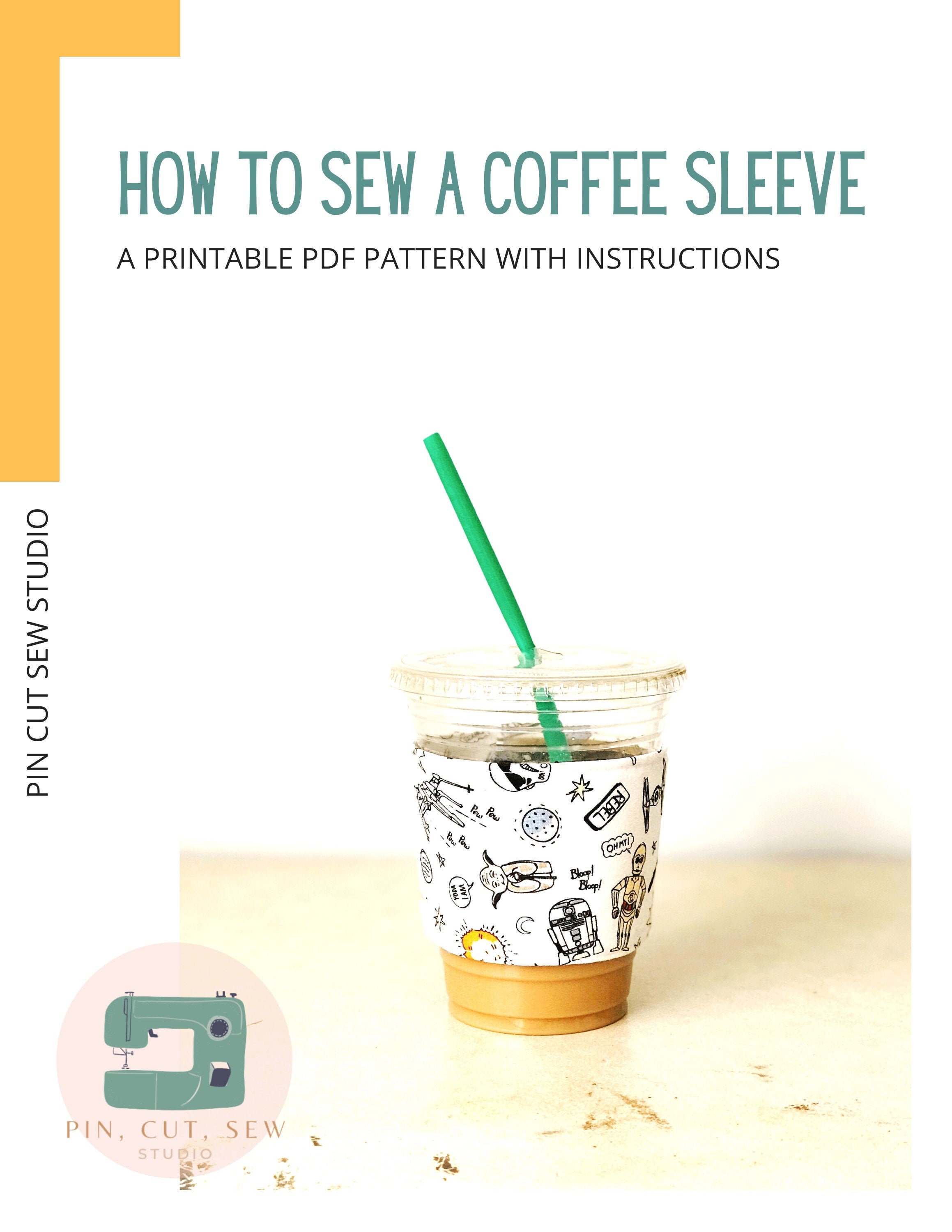Reuseable Coffee Sleeves PDF Sewing Pattern — Pin Cut Sew Studio