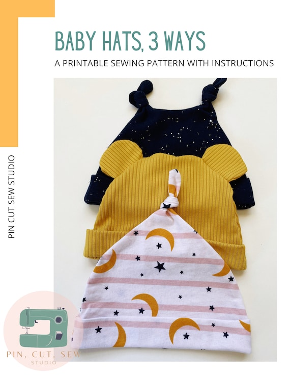 Baby Hat Sewing Pattern, PDF Printable Download Tutorial Easy