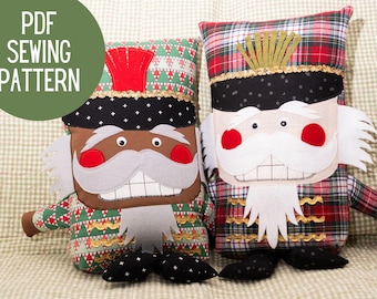 Nutcracker Pillow Pal Doll Sewing Pattern: Christmas Decor (PDF Download)