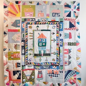 Improv House Quilt Block PDF Sewing Pattern, Quilting Zine for Wonky Houses, Digital Printable Booklet by Nikki of Pin Cut Sew Studio image 5