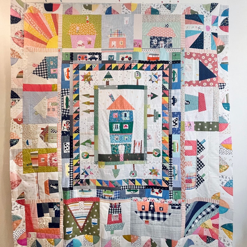Improv House Quilt Block PDF Sewing Pattern, Quilting Zine for Wonky Houses, Digital Printable Booklet by Nikki of Pin Cut Sew Studio image 5