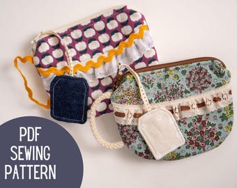Teacup Zipper Pouch, PDF Printable Sewing Pattern