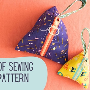 Triangle Zipper Pouch PDF Sewing Pattern || Digital Download Tutorial for Pyramid Pouches in Two Sizes, Handmade Gift Idea, Beginner Sewing