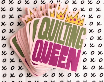 Quilting Queen Sticker: Waterproof Vinyl Decal for Sewists