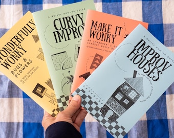 Improv Quilting Booklet Bundle: Set of 4 Wonky Quilt Pattern Zines