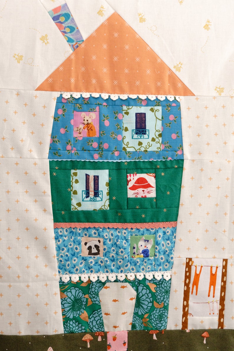 Improv House Quilt Block PDF Sewing Pattern, Quilting Zine for Wonky Houses, Digital Printable Booklet by Nikki of Pin Cut Sew Studio image 6