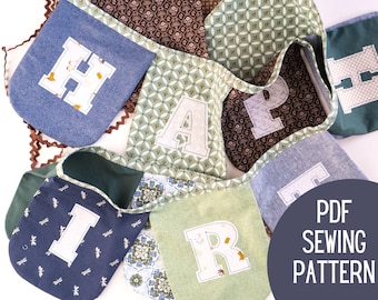 Fabric Banner/Bunting with Letter Template Sewing Pattern (PDF Download)