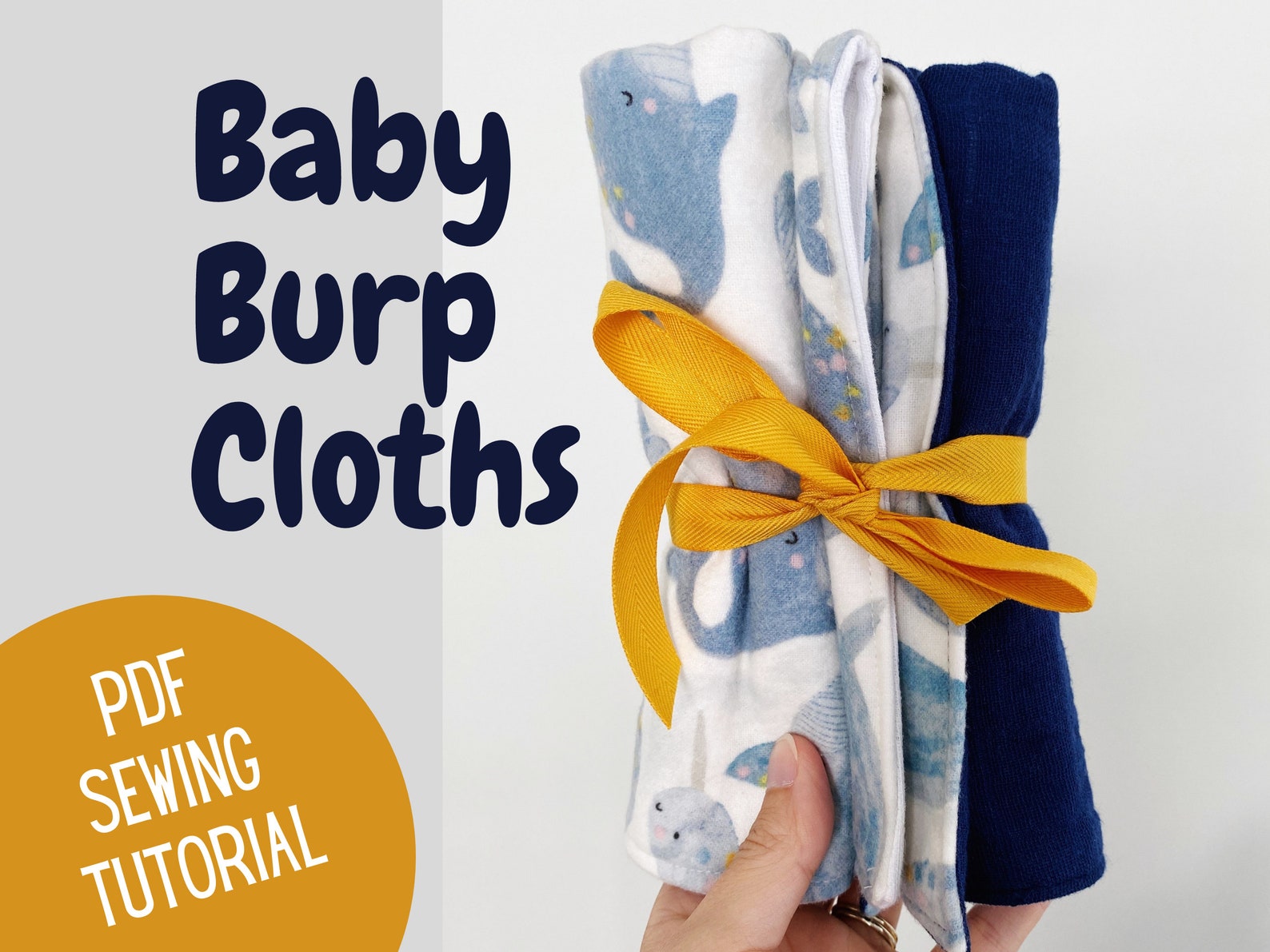 Baby Burp Cloth Sewing Pattern PDF Printable Download Etsy