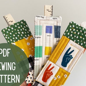 Quilted Bookmarks PDF Sewing Pattern, DIY Reader Gifts, Printable Digital Tutorial, How to Sew, Book Lovers, Beginner, Small, Easy Project image 1