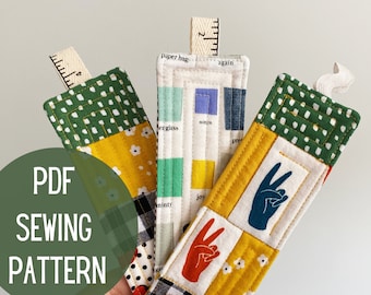 Quilted Bookmarks PDF Sewing Pattern, DIY Reader Gifts, Printable Digital Tutorial, How to Sew, Book Lovers, Beginner, Small, Easy Project