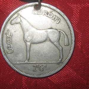 Authentic Rare Vintage Irish Horse Harp Coin Pendant