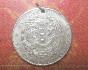 WHOLESALE Lot of 4 Vintage Antique CHINA Chinese Dragon Coin Pendant Necklaces