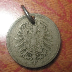 VINTAGE 1800&#39;s German Eagle Coin Pendant Necklace