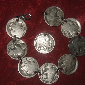 Authentic Vintage Buffalo Nickel  Bracelet  Pendant Set Special Wholesale price