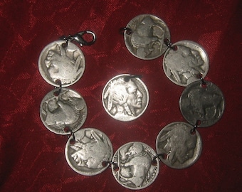 Authentic Vintage  Buffalo Nickel  Bracelet  Pendant  Set  Special Wholesale price