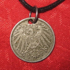VINTAGE Early 1900&#39;s German Eagle Coin Pendant Necklace