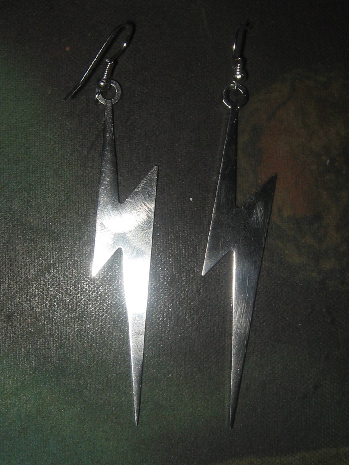 New Large Stainless Steel Lightning Bolt Earrings Etsy