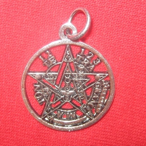 Pewter 23mm Tetragrammaton Wiccan Pagan Pentagram Star Pendant Necklace