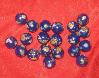 Wholesale lot of 10- 10mm Lapis Color Globe  Beads