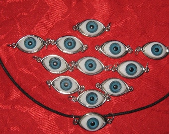 Wholesale  Lot   Of A Dozen Blue  Eyeball  Pendants