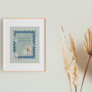 Sello postal antiguo personalizable en color azul