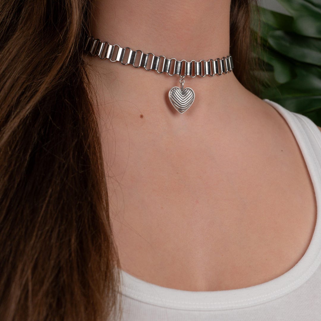 Order & Smile Schmuck Herzkette Herz Kette Gold: Kristall Halskette Aus Edelstahl, Kette Mit Herzanhänger