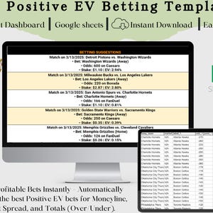 Positive EV Sport Bettor | Findet hochwertige Wetten, Kelly Criterion Sizing & Bankroll Tracker | Google Sheets Vorlage | Einmalkauf