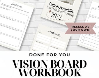Vision Board Workbook with Resell Rights | Done For You Product | MRR PLR