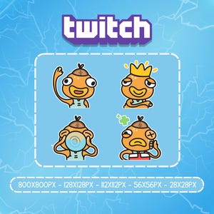 Chibi Gamer Fish Emote Pack | Twitch Emotes | Discord Emotes | Cute Streamer Emotes | Gamer Gift