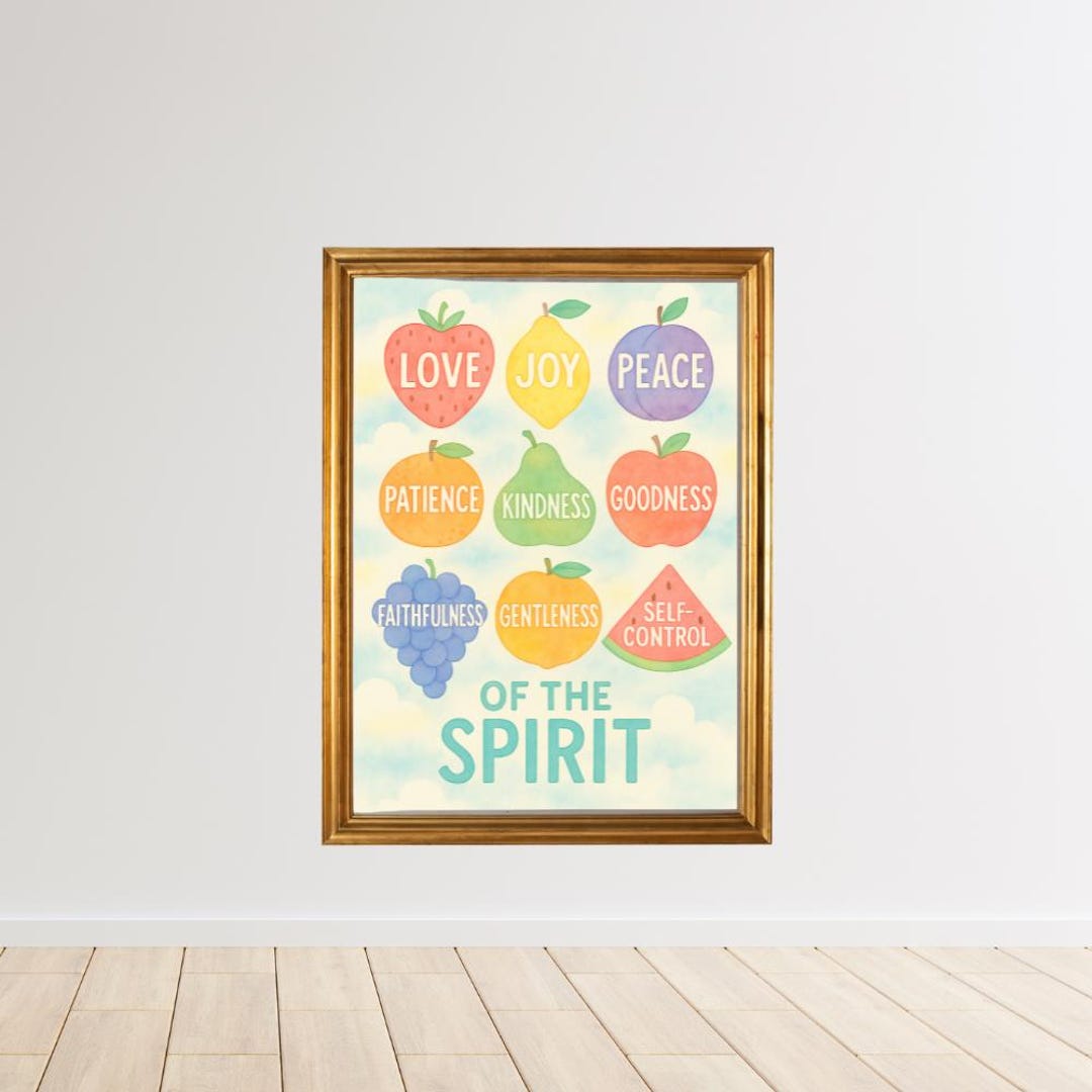 Fruits of the Spirit Printable | Christian Kids Wall Art | Pastel ...