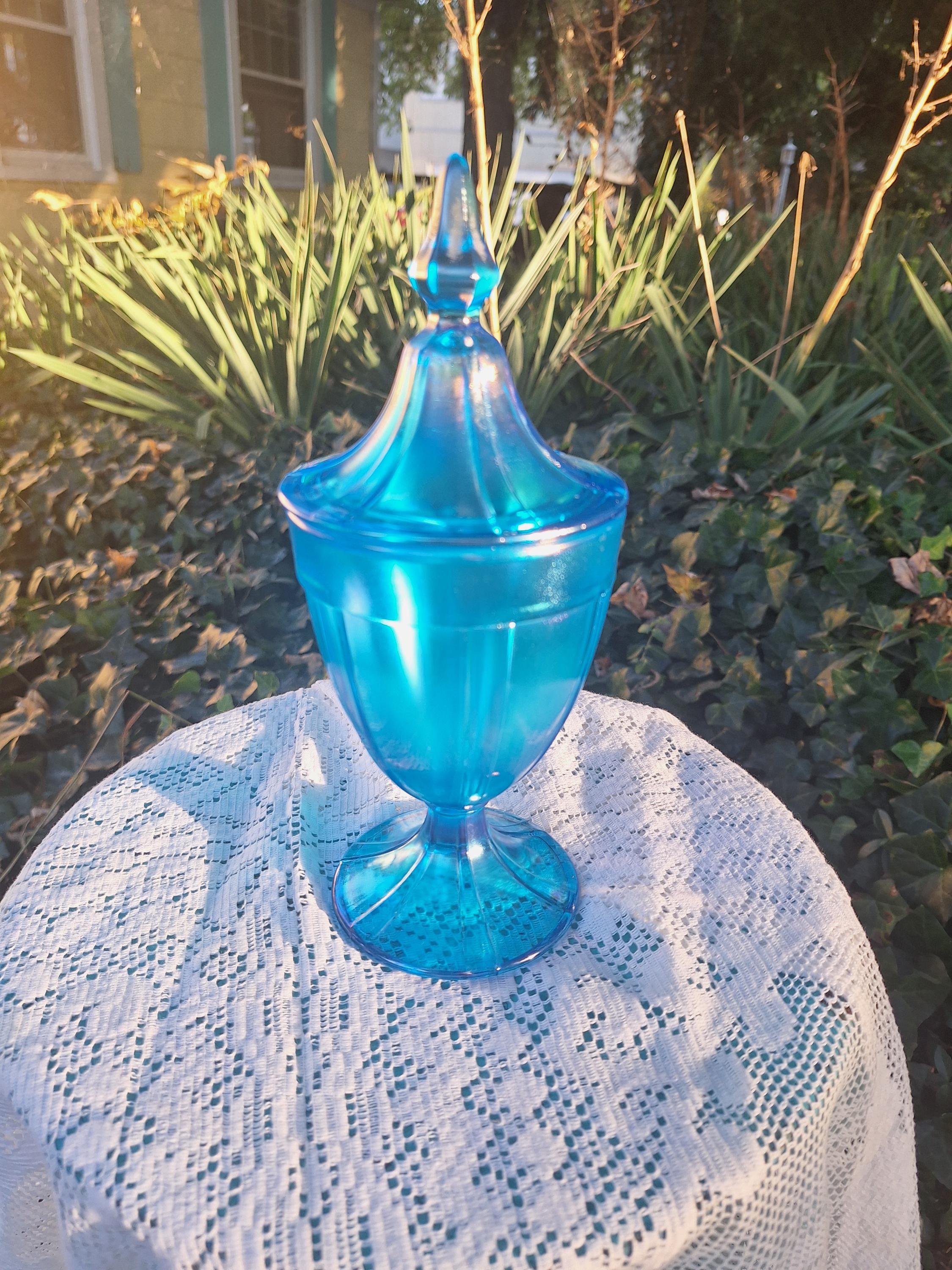 Fenton Blue Candy Dish S - Etsy