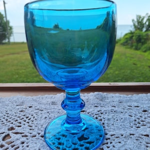 Antique Blue Imperial Hoffman House Goblets - Set of 6